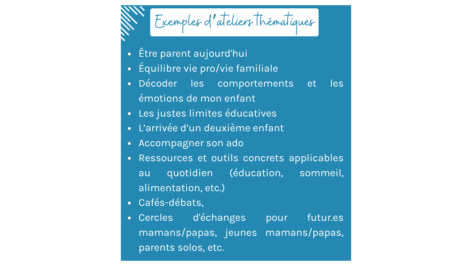 ateliers étoile des familles